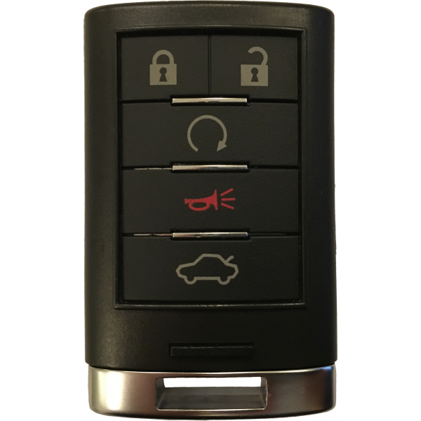 2008 - 2014 Cadillac 5 Button Smart Key w/ Remote Start - Emergency key included - M3N5WY7777A