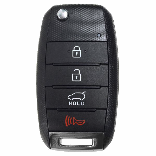 2014 - 2018 Kia Soul 4 Button Flip Key w/ Hatch - High Security Blade - OSLOKA-875T: "PSD"
