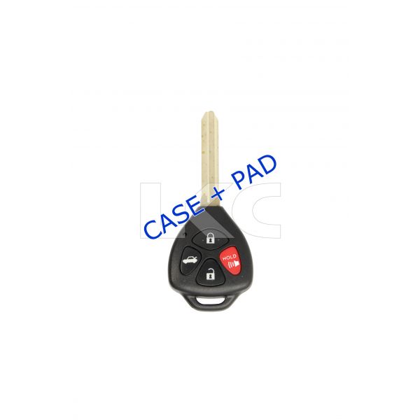 *SHELL & PAD ONLY* Toyota/Scion/Subaru 4 Button Remote Head Key - No logo - HYQ12BDC, HYQ12BBY, GQ4-29T