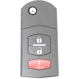 2005 - 2015 OEM Mazda 3 Button Remote - Flip Key Blade Included - BGBX1T478SKE125-01