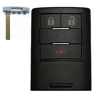 *SHELL & PAD ONLY* Cadillac 3 Button Smart Remote Casing - High Security Blade - NBG009768T