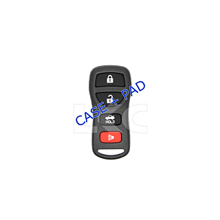 *NEW SHELL & PAD ONLY* Nissan & Infiniti 4 Button Keyless Entry Remote Casing - KBRASTU15
