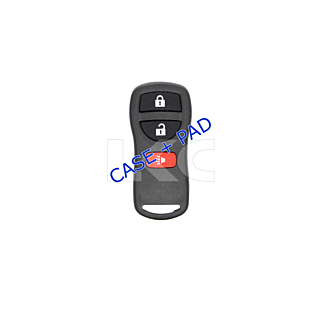 *NEW SHELL & PAD ONLY* Nissan & Infiniti 3 Button Keyless Entry Remote Casing - KBRASTU15
