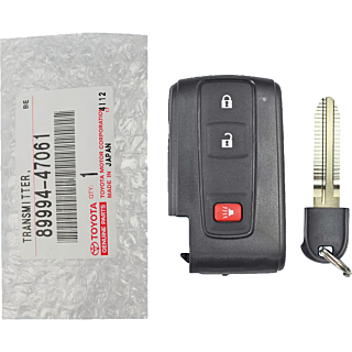 2004 - 2009 NEW OEM Toyota Prius 3 Button Smart Key - Emergency key included - MOZB31EG - Silver logo