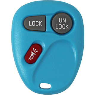 *SHELL & PAD ONLY* GM 3 Button Keyless Entry Remote Fob - Light Blue - KOBLEAR1XT/KOBUT1BT