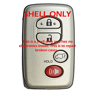 *SHELL & PAD ONLY* Toyota Smart 4 Button w/ Hatch Silver Remote Casing - HYQ14ACX