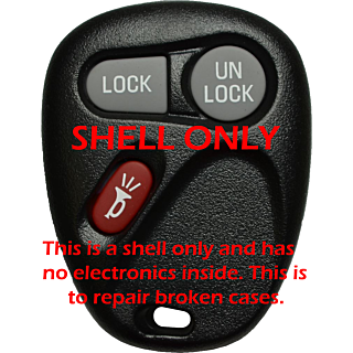 *SHELL & PAD ONLY* GM 3 Button Keyless Entry Remote Fob Casing - KOBLEAR1XT/KOBUT1BT