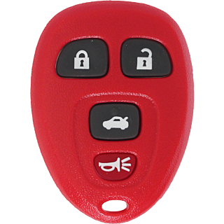 *NEW SHELL & PAD ONLY* GM 4 Button Keyless Entry Remote Casing - Red - KOBGT04A