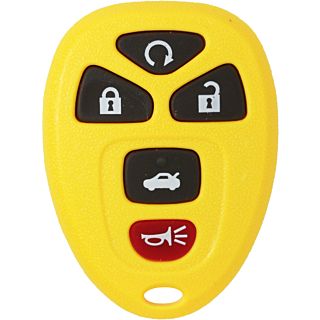*SHELL & PAD ONLY* GM 5 Button Keyless Entry Remote Fob Casing - Yellow - KOBGT04A