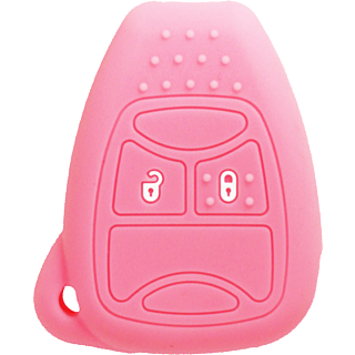 *PROTECT YOUR REMOTE* Chrysler/Dodge/Jeep 3 Button Remote Head Key Silicone Cover - Pink