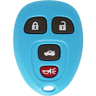 *NEW SHELL & PAD ONLY* GM 4 Button Keyless Entry Remote Casing - Light Blue - KOBGT04A