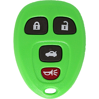 *NEW SHELL & PAD ONLY* GM 4 Button Keyless Entry Remote Casing - Neon Green - KOBGT04A