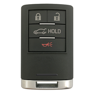 2008 - 2013 Cadillac 4 Button Smart Remote w/ Trunk - M3N5WY7777A - Standard emergency key included