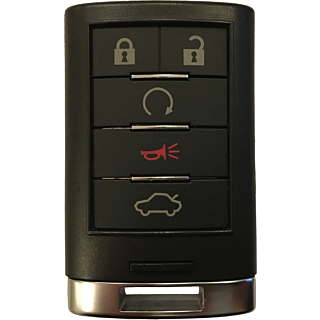 2008 - 2014 Cadillac 5 Button Smart Key w/ Remote Start - Emergency key included - M3N5WY7777A