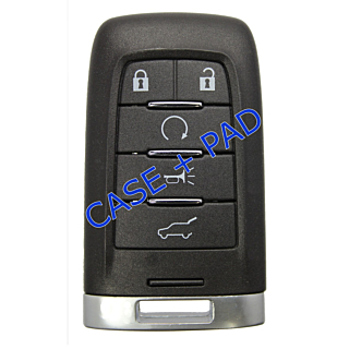 *OEM SHELL, PAD & INSERT KEY ONLY* Saab 9-4X 5 Button Smart Remote Casing w/ Hatch