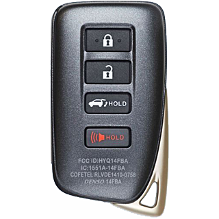 2015 - 2020 Lexus 4 Button Smart Remote w/ Hatch - Emergency Key Included - HYQ14FBA - A/G Board