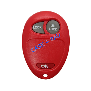 *SHELL & PAD ONLY* GM 3 Button Keyless Entry Remote Fob Casing - L2C0007T - Red