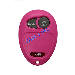 *SHELL & PAD ONLY* GM 3 Button Keyless Entry Remote Fob Casing - L2C0007T - Pink