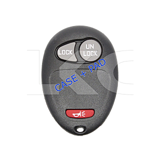 *SHELL & PAD ONLY* GM 3 Button Keyless Entry Remote Fob Casing - L2C0007T