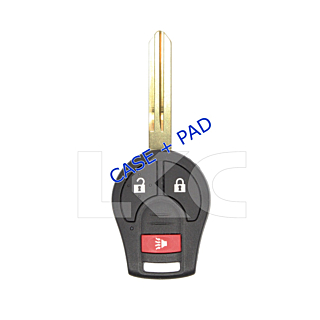 *SHELL & PAD ONLY* Chevrolet/Nissan 3 Button Remote Head Key - CWTWB1U751