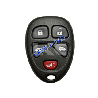*SHELL & PAD ONLY* GM 5 Button Keyless Entry Remote Fob Casing w/ Duel Sliding Doors - KOBGT04A