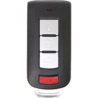 *SHELL & PAD ONLY* Mitsubishi 4 Button Smart Key Casing w/Trunk - Emergency key included - OUC644M-KEY-N
