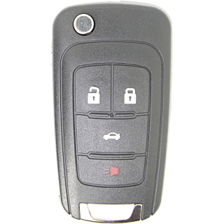 2010 - 2019 OEM Chevrolet 4 Button Remote Flip Key w/ Trunk - OHT01060512/AVL-B01T1AC 