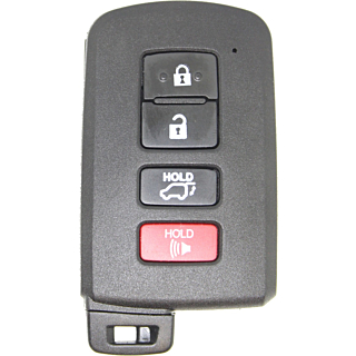 *SHELL & PAD ONLY* Toyota 4 Button Keyless Entry Smart Remote Shell w/ Hatch - FCC ID: HYQ14FBA