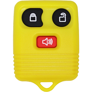 1998 - 2016 NEW Replacement Yellow Ford, Lincoln, Mazda, & Mercury 3 Button Keyless Entry Remote Fob - Yellow