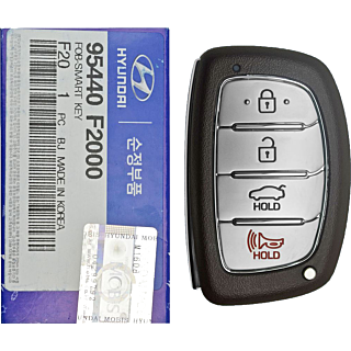 *NEW OEM* 2016 - 2018 Hyundai Elantra 4 Button Smart Remote w/ Trunk - Emergency Key Included - CQOFD00120