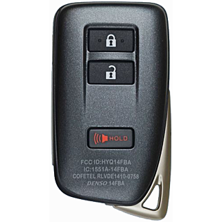 2015 - 2020 Lexus 3 Button Smart Remote - Emergency Key Included - HYQ14FBA - A/G Board
