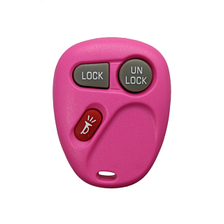 *SHELL & PAD ONLY* GM 3 Button Keyless Entry Remote Fob Casing - Pink - KOBLEAR1XT/KOBUT1BT