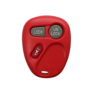 *SHELL & PAD ONLY* GM 3 Button Keyless Entry Remote Fob Casing - Red - KOBLEAR1XT/KOBUT1BT