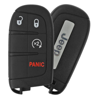 2017 - 2021 Jeep Compass 4 Button Smart Remote w/ Remote Start - High Security Emergency Key Included - M3N40821302