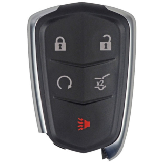 2017 - 2020 Cadillac 5 Button Smart Remote w/ Hatch - Emergency Key Included - 433Mhz - HYQ2EB