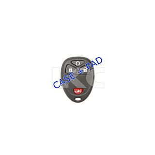 *NEW SHELL & PAD ONLY* Red GM 4 Button w/ Remote Start Keyless Entry Remote Fob Casing - Red - OUC60270, OUC60221