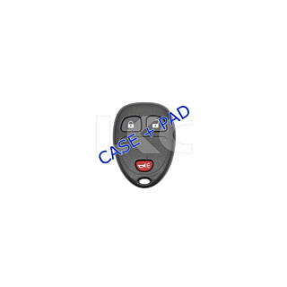 *NEW SHELL & PAD ONLY* GM 3 Button Keyless Entry Remote Fob Casing - KOBGT04A