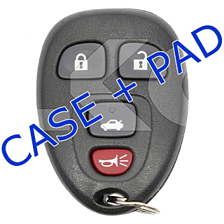 *SHELL & PAD ONLY* GM 4 Button Keyless Entry Remote Fob Casing - OUC60270, OUC60221 