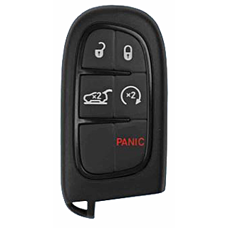 2014 - 2021 Jeep Cherokee 5 Button Smart Remote - Emergency key included - GQ4-54T