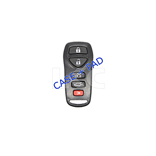 *SHELL & PAD ONLY* 2004 - 2010 Nissan Quest 5 Button Keyless Entry Remote Casing - KBRASTU51