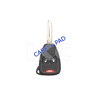 *SHELL, PAD, & BATTERY CLIP ONLY* Chrysler Dodge Jeep 3 Button Remote Head Key Casing - OHT692427AA/OHT692713AA/M3N5WY72XX