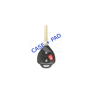 *SHELL, PAD, & BLADE ONLY* Toyota/Scion 3 Button Remote Head Key Casing