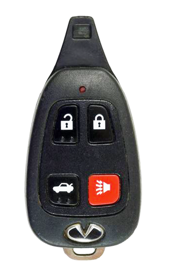2002 - 2006 Infiniti 4 Button Q45, M45 Keyless Smart Remote Key - Emergency key included - KBRASTU13-2