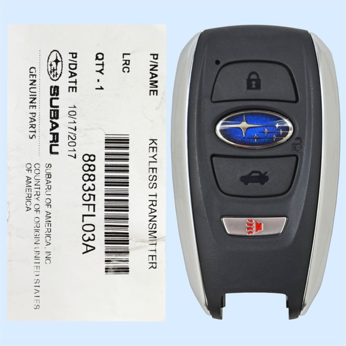 *NEW OEM* 2017 - 2022 Subaru 4 Button Smart Remote - Emergency Key Included - HYQ14AHK-1