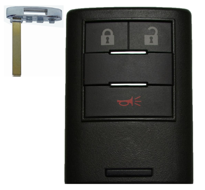 *SHELL & PAD ONLY* Cadillac 3 Button Smart Remote Casing - High Security Blade - NBG009768T-1