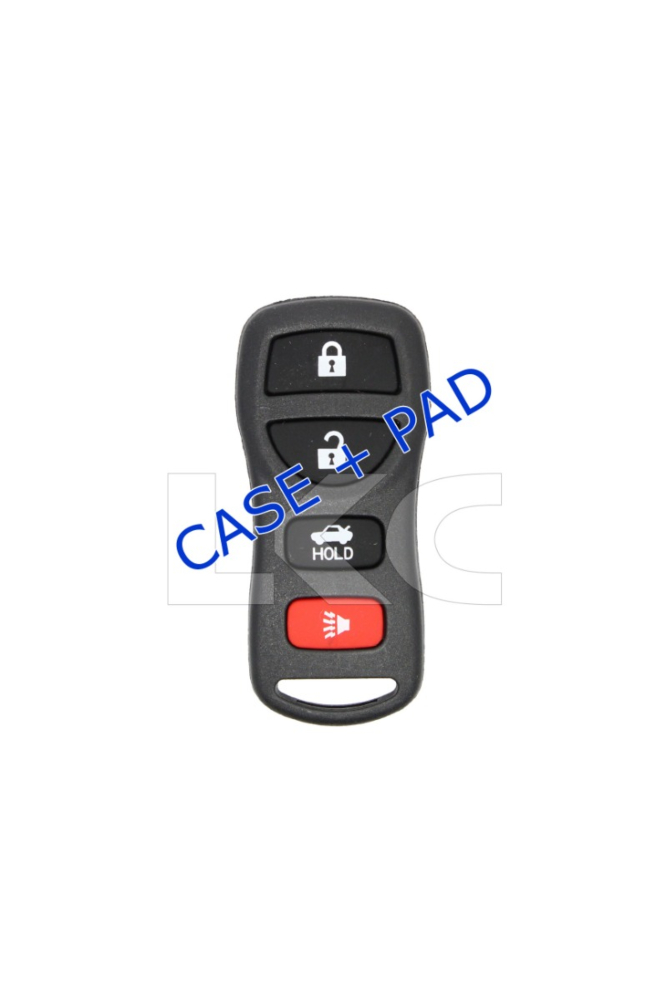*NEW SHELL & PAD ONLY* Nissan & Infiniti 4 Button Keyless Entry Remote Casing - KBRASTU15-1