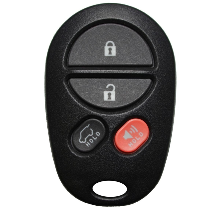 2008 - 2013 Toyota Highlander 4 Button Keyless Entry Remote Fob w/ Rear Glass - GQ43VT20T-1