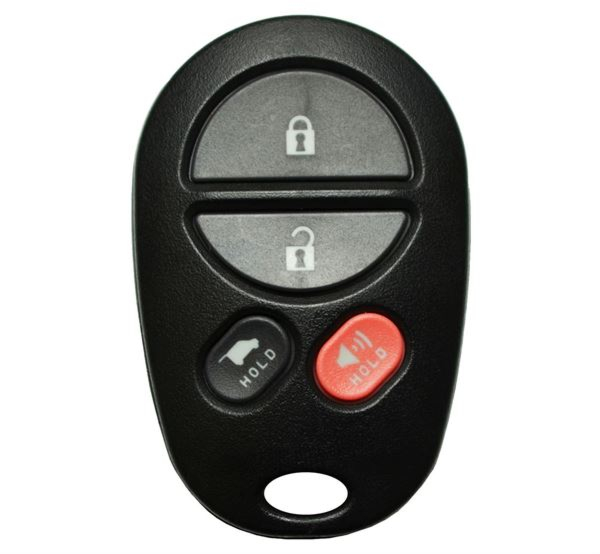 *SHELL & PAD ONLY* Toyota Sequoia 4 Button Keyless Entry Remote Fob Case/Shell/Housing w/ Hatch Glass - GQ43VT20T-1