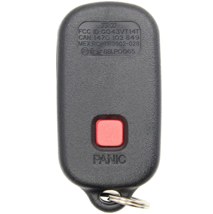 1999 - 2008 Toyota 3 Button Keyless Entry Remote Fob - GQ43VT14T -1
