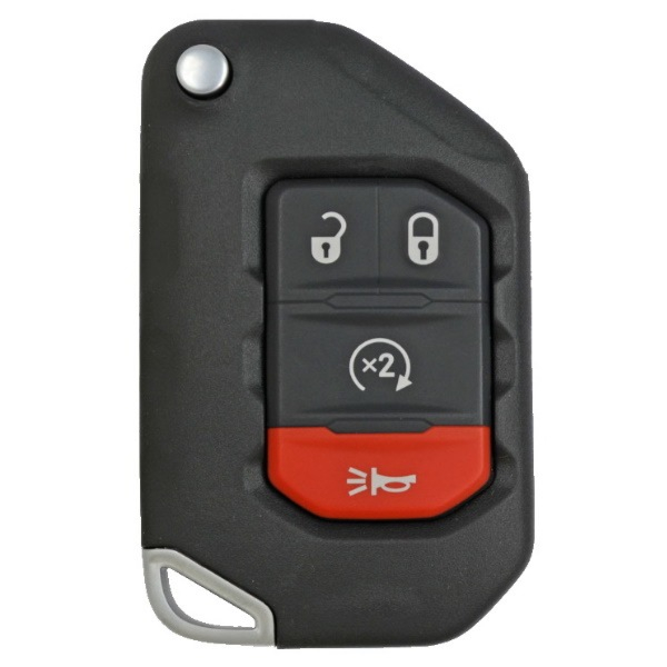 2018 - 2020 NEW Aftermarket Jeep 4 Button Flip Remote Key w/ Remote Start - OHT1130261-1
